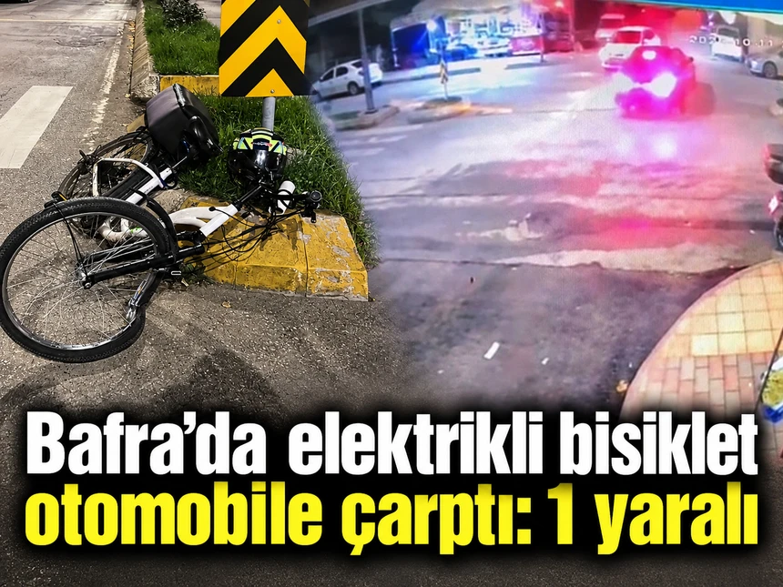 Bafra’da elektrikli bisiklet otomobile çarptı: 1 yaralı