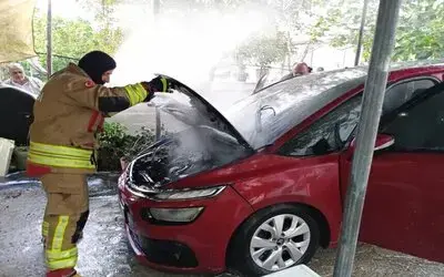 Sinop’ta Aracını Yıkayan Sürücünün Otomobili Alev Aldı