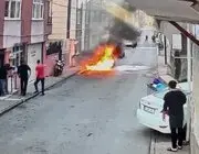 Elektrikli Otomobil Alev Alev Yandı: Yangın Anı Kamerada