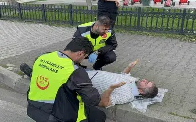 Elektrikli Bisikletten Düşen Sürücü Hastanelik Oldu