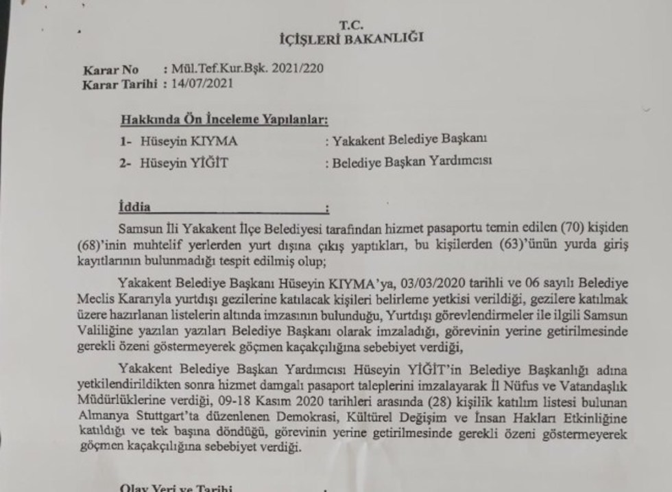 Yakakent Belediye Başkanı Ve Yardımcısına Gri Pasaport Soruşturması 