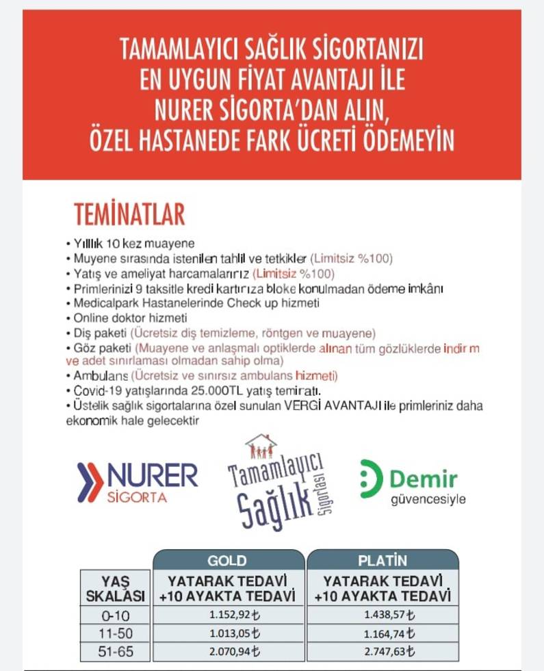 Özel Hastanelerde Fark Ücreti Ödememek İçin Tamamlayıcı Sağlık Sigortası Yaptırın