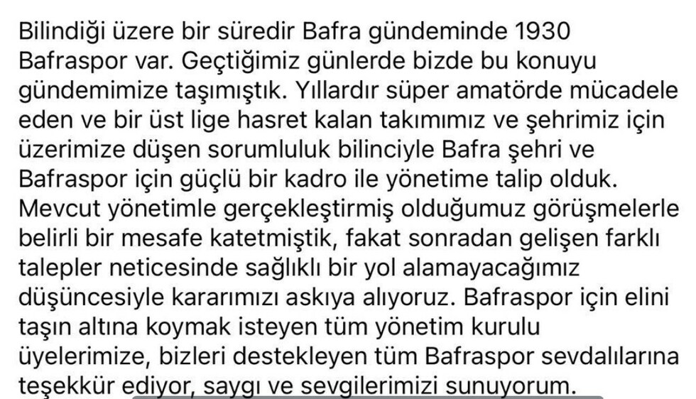 Koray Çatan Bafraspor Projesini Farklı Talepler Üzerine Askıya Aldı