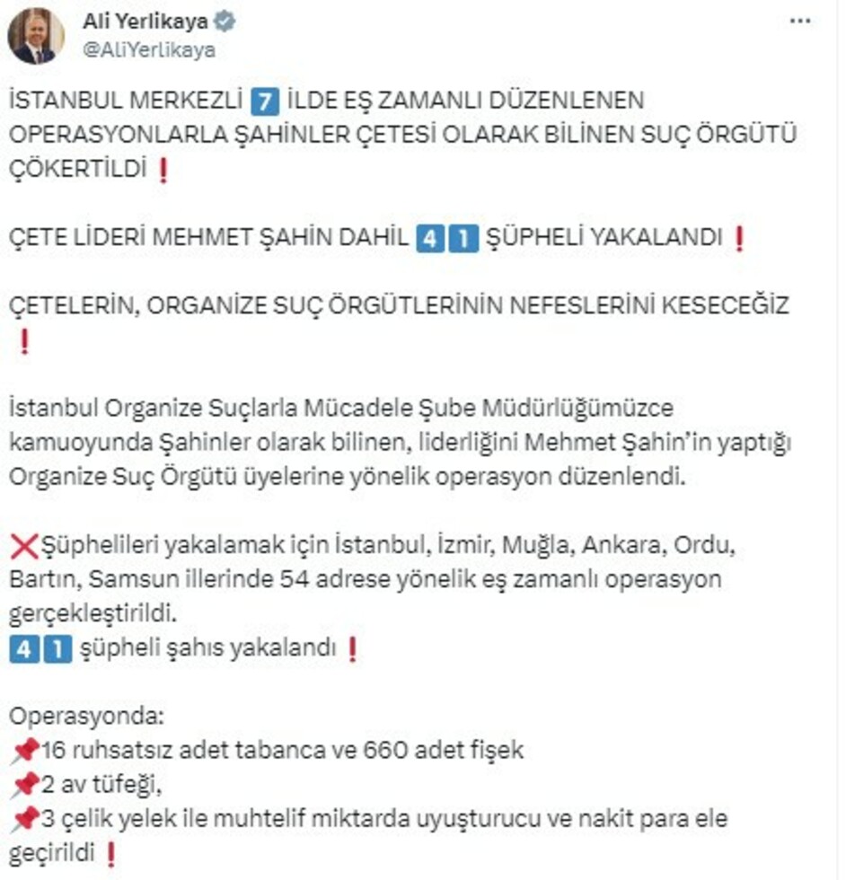 Şahinler Çetesi Lideri Mehmet Şahin Yakalandı