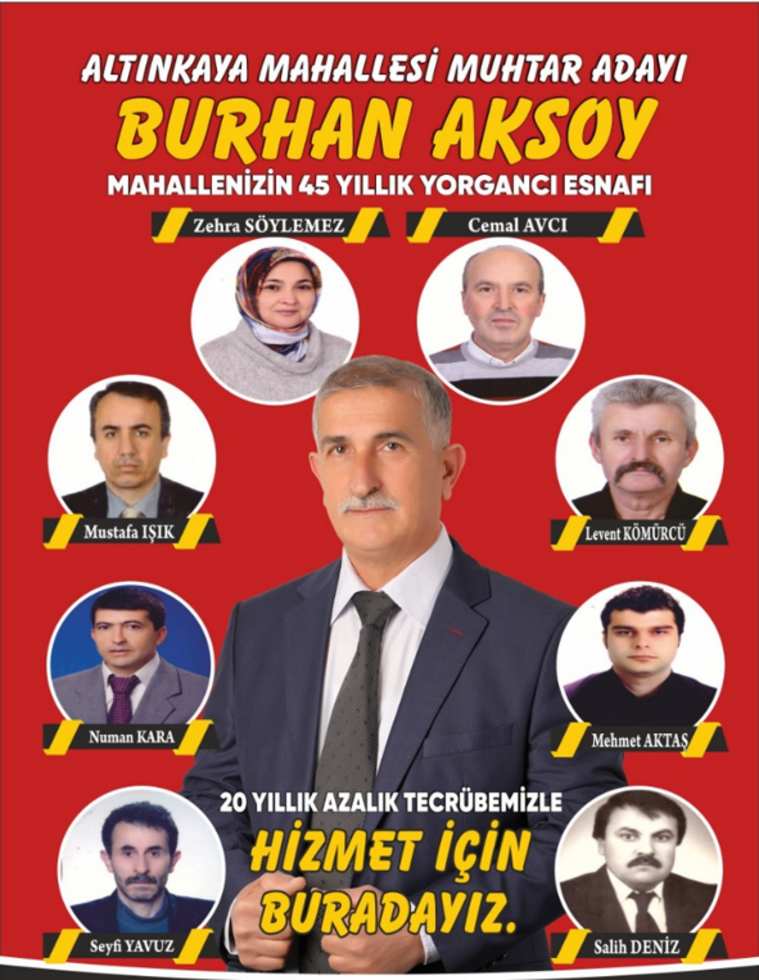 Altınkaya Mahallesi Muhtar Adayı Burhan Aksoy