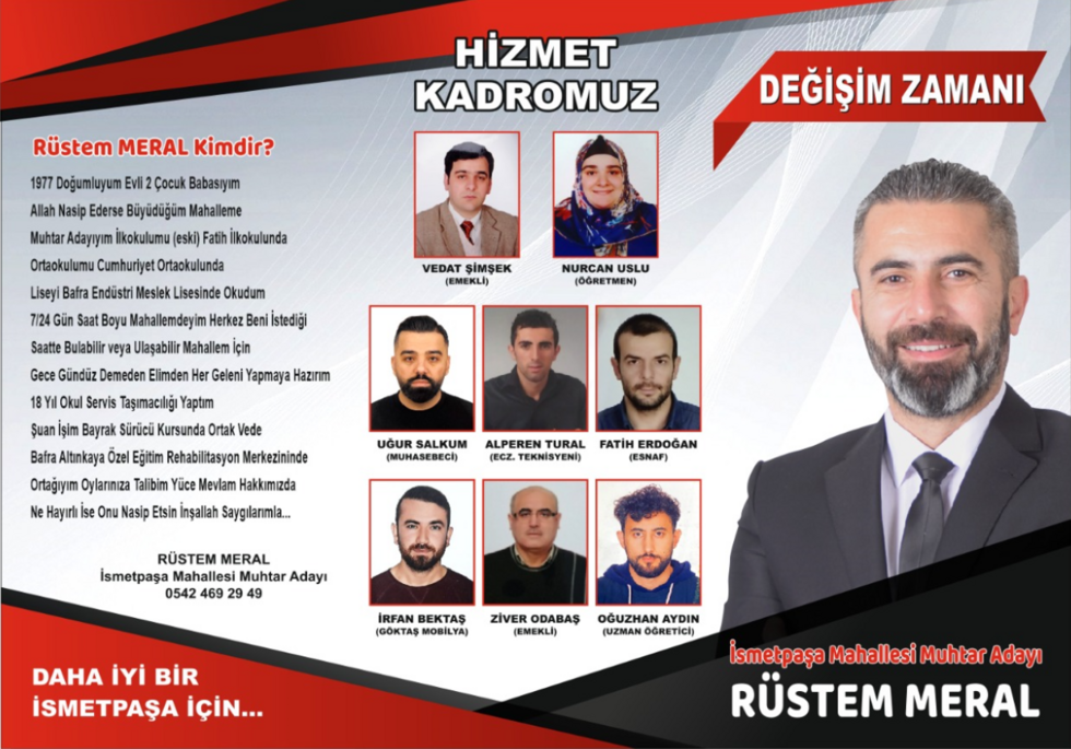 İşmetpaşa Mahallesi Muhtar Adayı Rüstem Meral