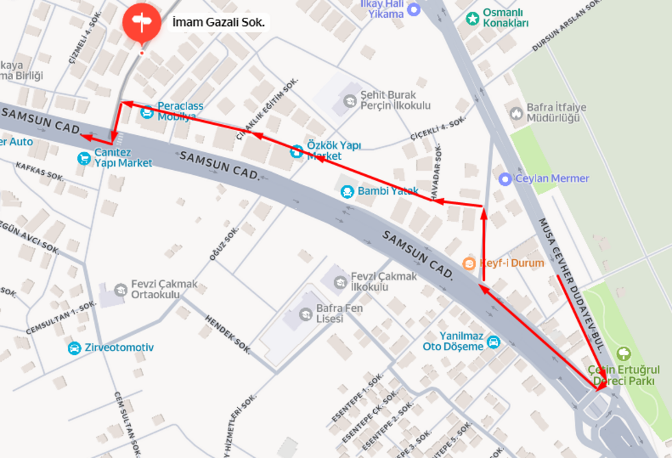 Bafra Trafik Ekiplerinden Kazaları Azaltmak İçin Yeni Güzergah