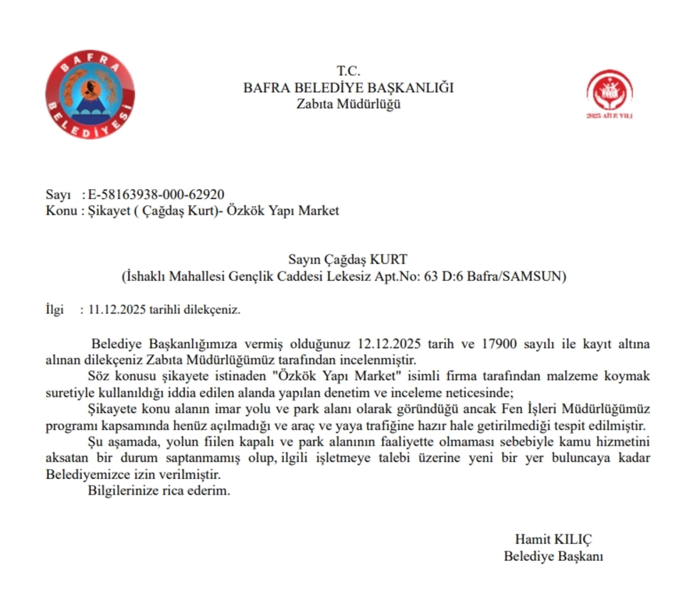 Chp Şikayet Etti, Hamit Kılıç İşgali Meşrulaştırdı!